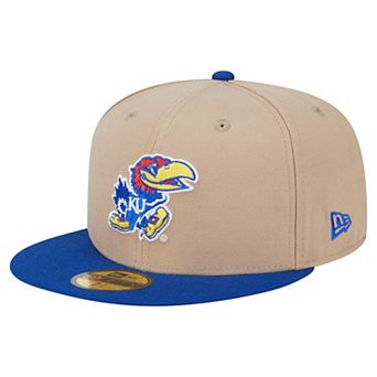 Men's New Era Khaki Kansas Jayhawks Two-Tone 59FIFTY Fitted Hat