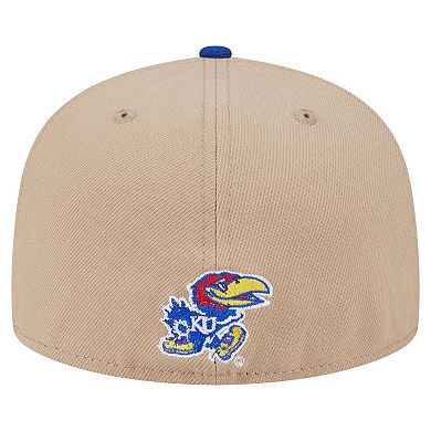 Men's New Era Khaki Kansas Jayhawks Two-Tone 59FIFTY Fitted Hat