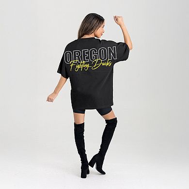 Women's Gameday Couture Black Oregon Ducks Oversized Back at Ya T-Shirt