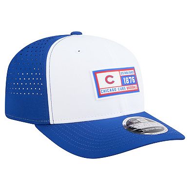 Men's New Era White/Royal Chicago Cubs Established Patch 9SEVENTY Adjustable Hat