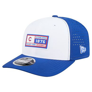 Men's New Era White/Royal Chicago Cubs Established Patch 9SEVENTY Adjustable Hat