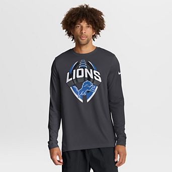 Men's Nike Anthracite Detroit Lions Primetime Legend Icon Performance Long Sleeve T-Shirt