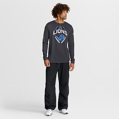 Men's Nike Anthracite Detroit Lions Primetime Legend Icon Performance Long Sleeve T-Shirt