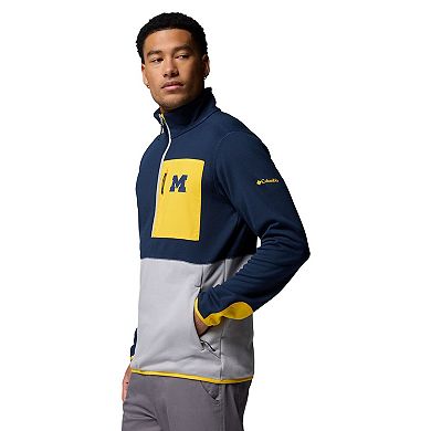 Men's Columbia Navy/Gray Michigan Wolverines Hike Omni-Wick Half-Zip Pullover
