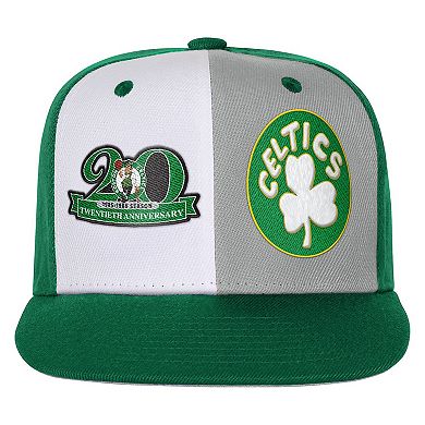 Youth Mitchell & Ness Kelly Green Boston Celtics Anniversary Duo Front Snapback Hat