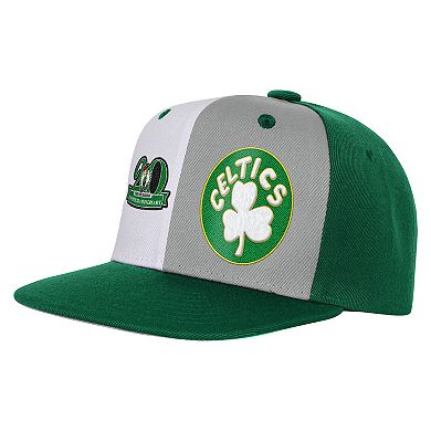 Youth Mitchell & Ness Kelly Green Boston Celtics Anniversary Duo Front Snapback Hat