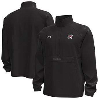 Men's Under Armour Black South Carolina Gamecocks Unstoppable Woven Anorak Storm Tech Half-Zip Jacket