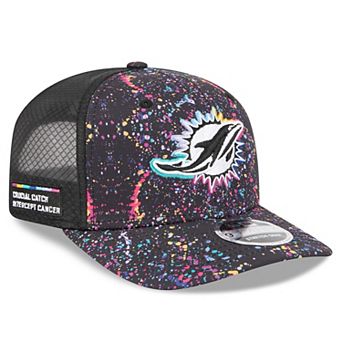 Men's New Era Black Miami Dolphins 2025 NFL Crucial Catch 9SEVENTY Adjustable Hat