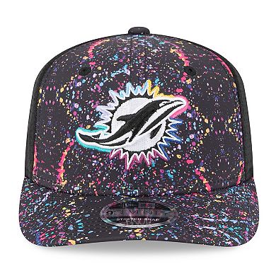 Men's New Era Black Miami Dolphins 2025 NFL Crucial Catch 9SEVENTY Adjustable Hat