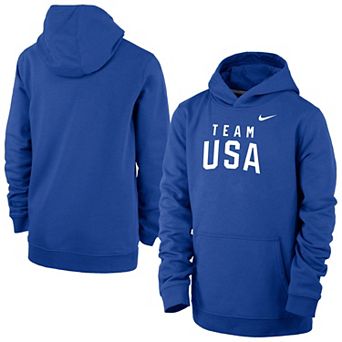 Youth Nike Royal Team USA Primary Club Fleece Hoodie