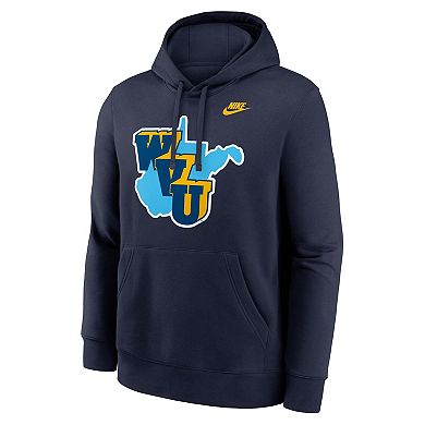 Men's Nike Navy West Virginia Mountaineers 1965 Throwback Club Fleece Hoodie