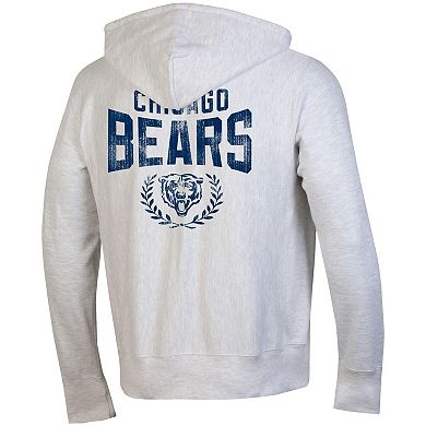 Men's Champion Heather Gray Chicago Bears Reverse Weave Full-Zip Hoodie