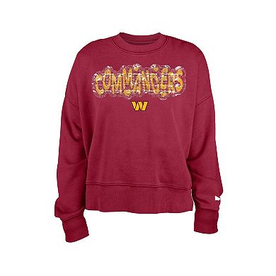 Girl's New Era Burgundy Washington Commanders Flip Sequin Sweatshirt