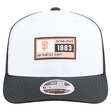 Men's New Era White/Black San Francisco Giants Established Patch 9SEVENTY Adjustable Hat