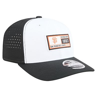 Men's New Era White/Black San Francisco Giants Established Patch 9SEVENTY Adjustable Hat