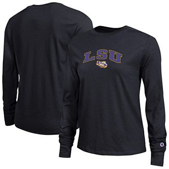 Women's Champion Black LSU Tigers Arch Over Logo Long Sleeve T-Shirt