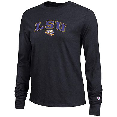 Women's Champion Black LSU Tigers Arch Over Logo Long Sleeve T-Shirt