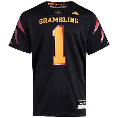 Men's adidas Black Grambling Tigers Premier Strategy Jersey
