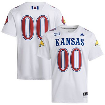 Men's adidas #00 White Kansas Jayhawks Premier Strategy Jersey