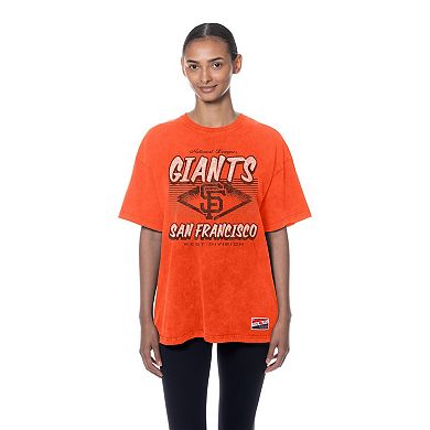 Women's New Era Orange San Francisco Giants Mineral Wash Oversized T-Shirt