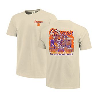 Men's Image One Natural Clemson Tigers Comfort Colors Hand-Drawn Campus Stack T-Shirt