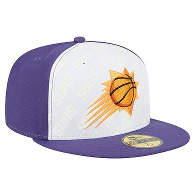 Men's New Era White/Purple Phoenix Suns Repeat 59Fifty Fitted Hat