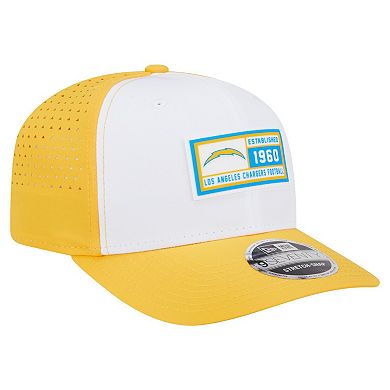 Men's New Era White/Gold Los Angeles Chargers Established Patch 9SEVENTY Adjustable Hat