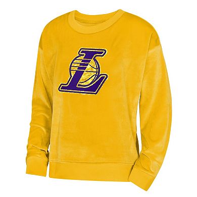 Youth Girls Outerstuff Gold Los Angeles Lakers Step Back Crewneck Sweatshirt