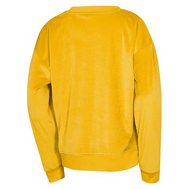 Youth Girls Outerstuff Gold Los Angeles Lakers Step Back Crewneck Sweatshirt