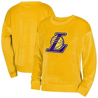 Youth Girls Outerstuff Gold Los Angeles Lakers Step Back Crewneck Sweatshirt