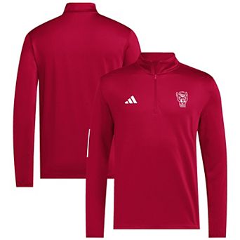 Men's adidas Red NC State Wolfpack Strategy Half-Zip Golf Jacket