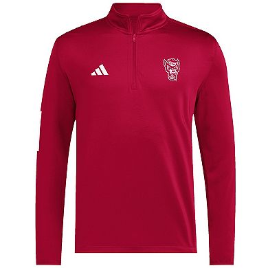 Men's adidas Red NC State Wolfpack Strategy Half-Zip Golf Jacket