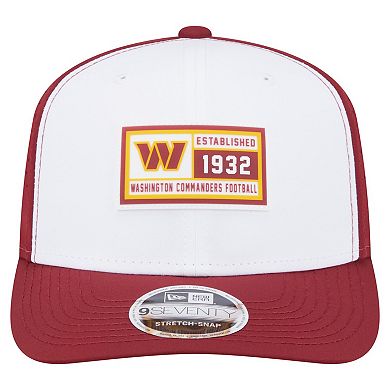 Men's New Era White/Burgundy Washington Commanders Established Patch 9SEVENTY Adjustable Hat