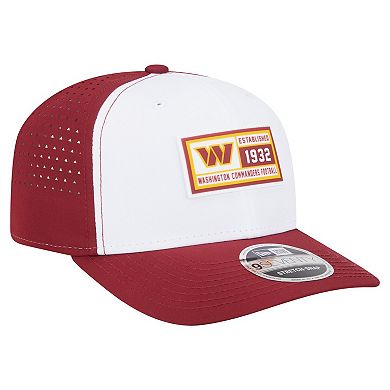 Men's New Era White/Burgundy Washington Commanders Established Patch 9SEVENTY Adjustable Hat