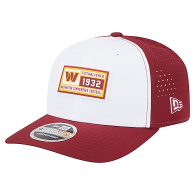 Men's New Era White/Burgundy Washington Commanders Established Patch 9SEVENTY Adjustable Hat