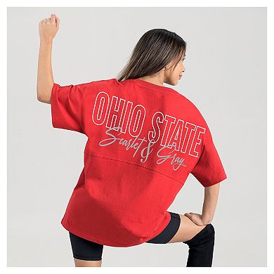 Women's Gameday Couture Scarlet Ohio State Buckeyes Oversized Back at Ya T-Shirt