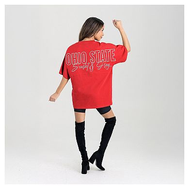 Women's Gameday Couture Scarlet Ohio State Buckeyes Oversized Back at Ya T-Shirt