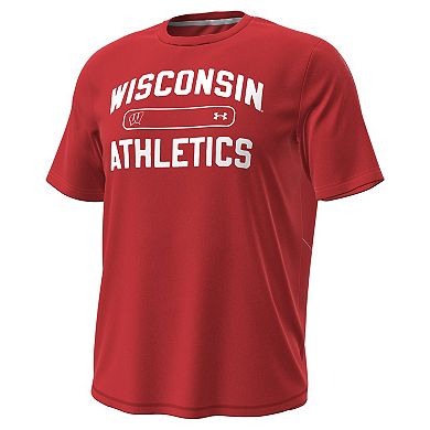 Men's Under Armour Red Wisconsin Badgers Sideline Knockout T-Shirt
