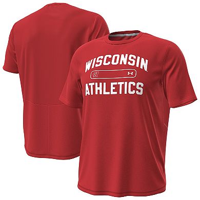 Men's Under Armour Red Wisconsin Badgers Sideline Knockout T-Shirt