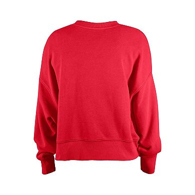 Girl's New Era Scarlet San Francisco 49ers Flip Sequin Sweatshirt