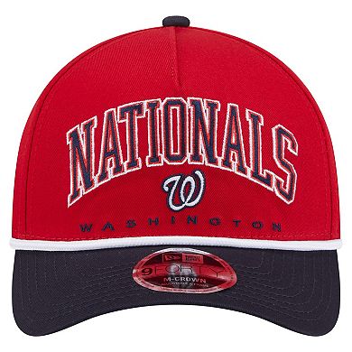 Men's New Era Red/Navy Washington Nationals Arch 9FORTY A-Frame M-Crown Adjustable Hat