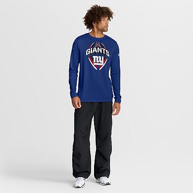 Men's Nike Royal New York Giants Primetime Legend Icon Performance Long Sleeve T-Shirt