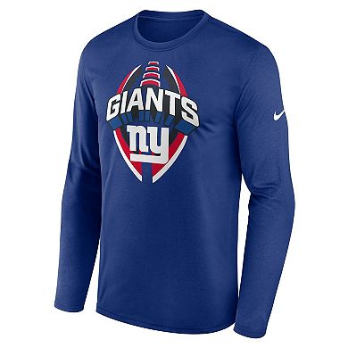 Men's Nike Royal New York Giants Primetime Legend Icon Performance Long Sleeve T-Shirt