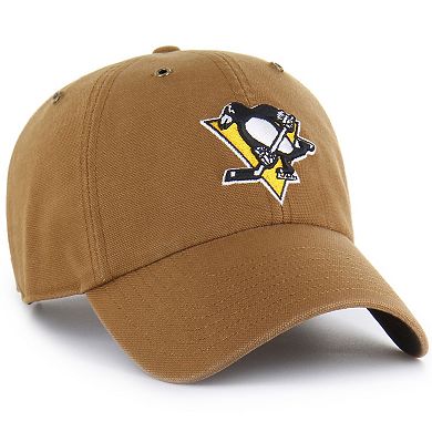 Men's Carhartt x '47 Brown Pittsburgh Penguins Clean Up Adjustable Hat