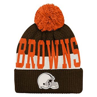 Youth Outerstuff Brown Cleveland Browns Modern Fan Cuffed Knit Hat with Pom