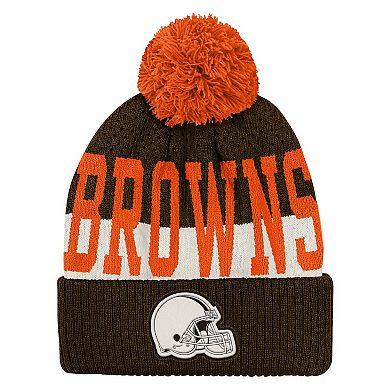 Youth Outerstuff Brown Cleveland Browns Modern Fan Cuffed Knit Hat with Pom