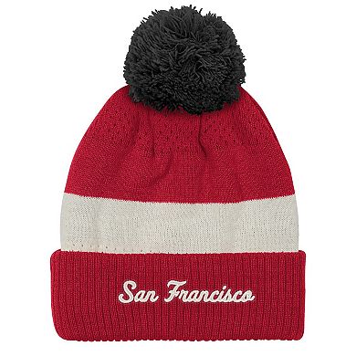 Youth Outerstuff Scarlet San Francisco 49ers Modern Fan Cuffed Knit Hat with Pom