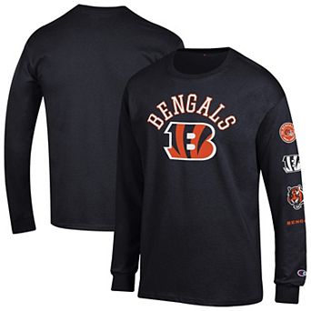 Men's Champion Black Cincinnati Bengals Seal Long Sleeve T-Shirt