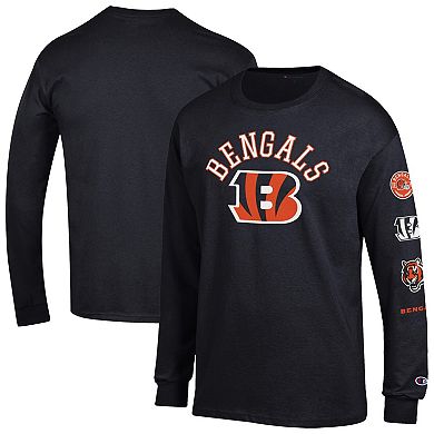 Men's Champion Black Cincinnati Bengals Seal Long Sleeve T-Shirt