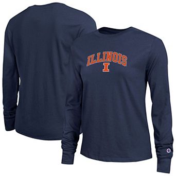 Women's Champion Navy Illinois Fighting Illini Arch Over Logo Long Sleeve T-Shirt